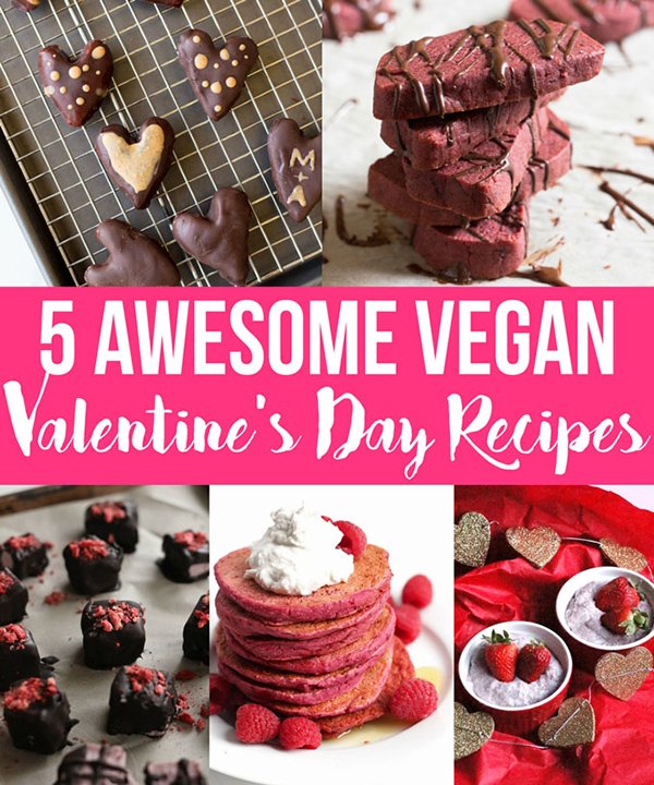 5 Awesome Vegan Valentine's Day Recipes via @ExSloth | ExSloth.com