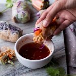 Baked Rice Paper Rolls with Sweet Chili Tofu